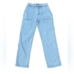 J. Crew Light Blue Wash Straight Leg Crop Jeans size 24, like new